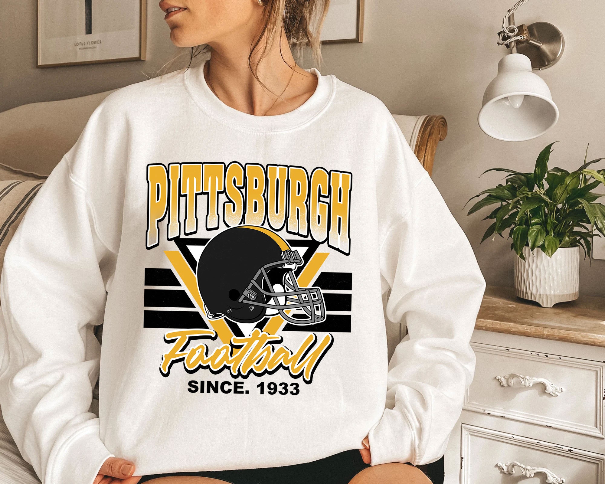 Discover Pittsburgh Football Team Sweatshirt, Vintage Pittsburgh Football Crewneck Sweatshirts