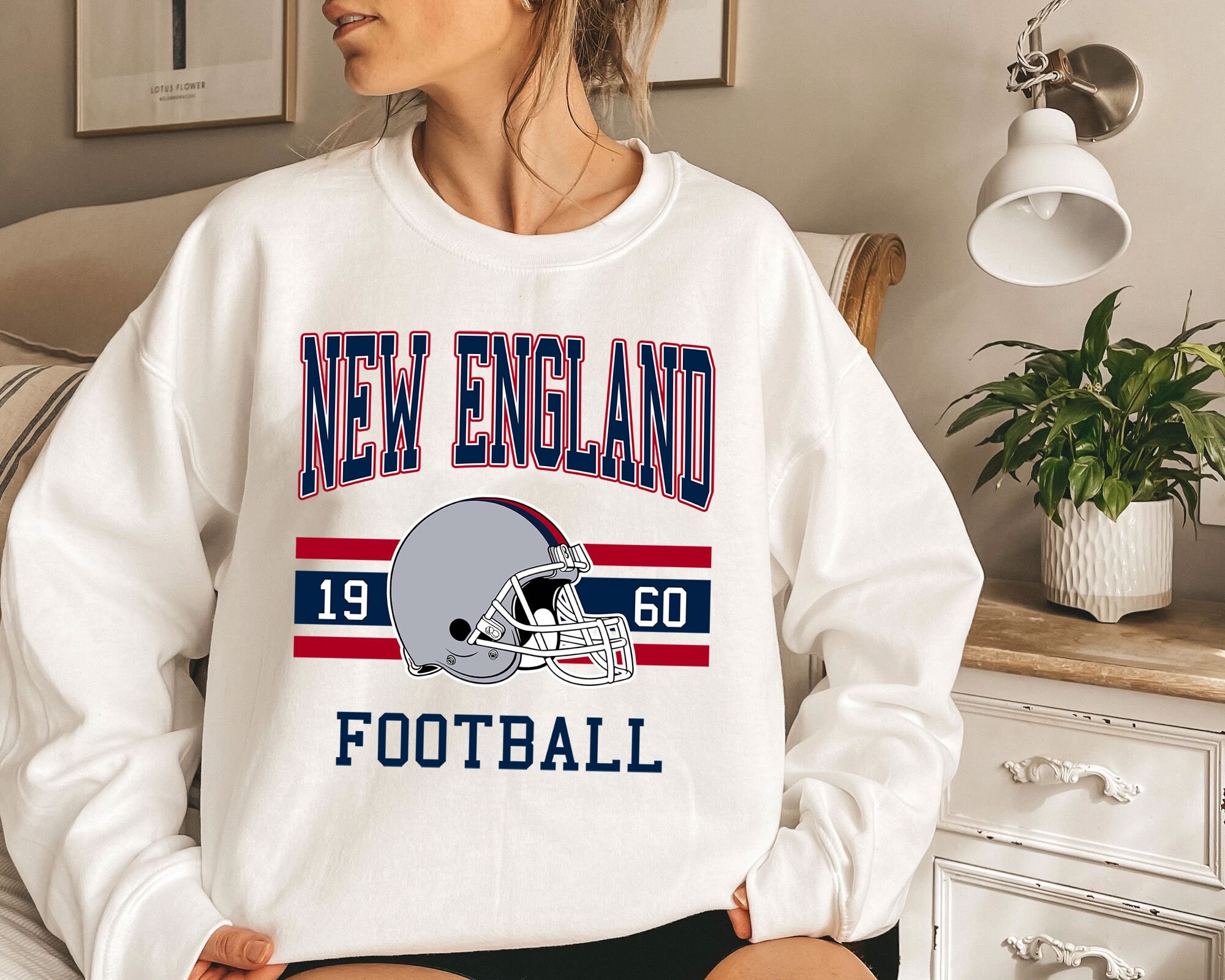 Discover New England Football Sweatshirt, Vintage Retro New England Football Crewneck Sweatshirts