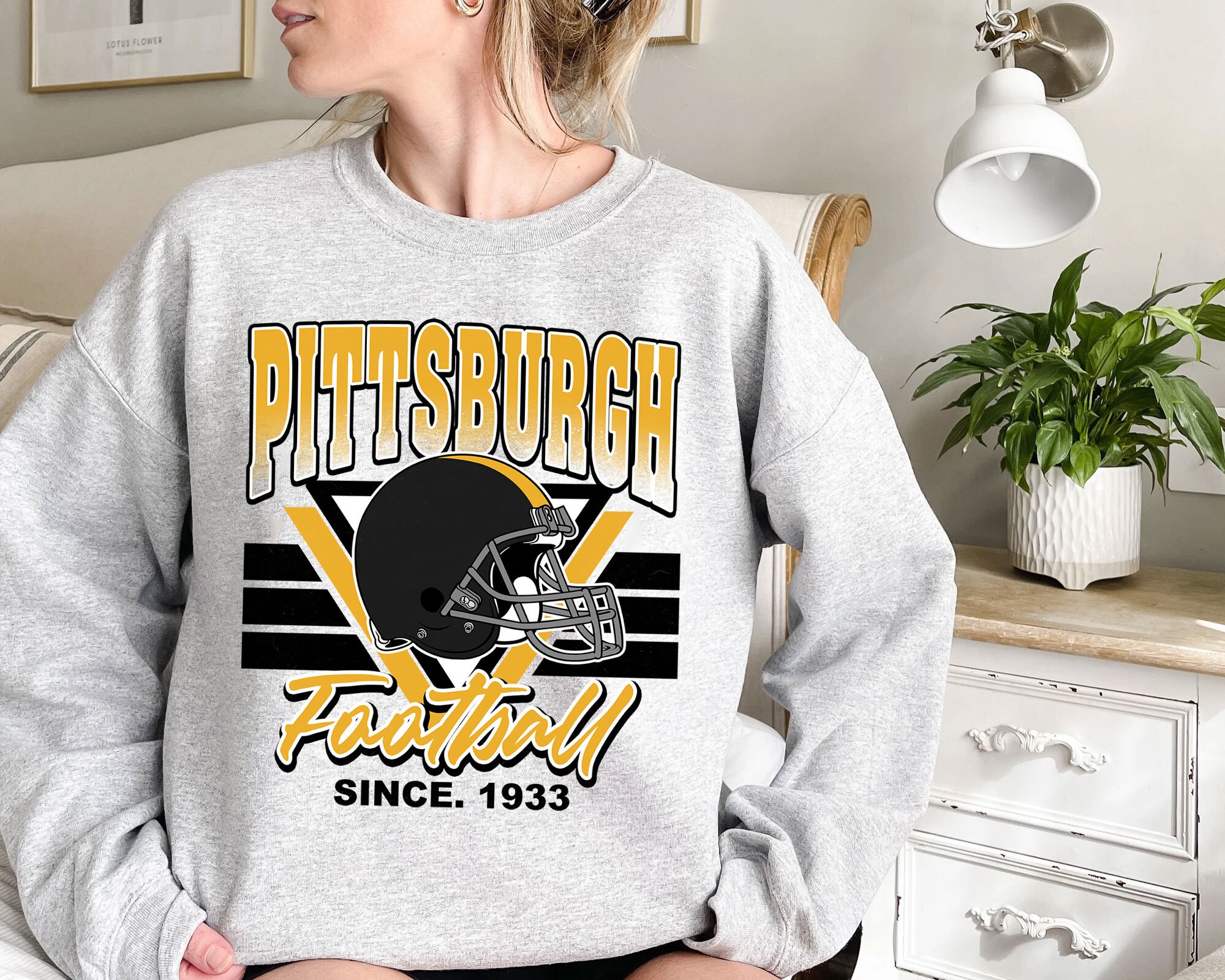 Discover Pittsburgh Football Team Sweatshirt, Vintage Pittsburgh Football Crewneck Sweatshirts