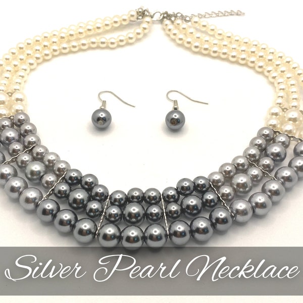 Faux Pearl Necklace Etsy