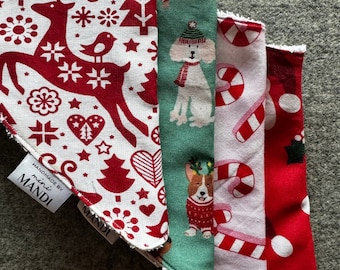 Christmas Bandana Bib | Festive Baby & Toddler Bibs, Stocking Stuffer | Baby and Pet Matching Bibs