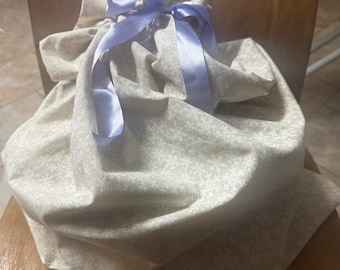Ruffle Christmas Fabric Gift Bag | Reusable Holiday Print