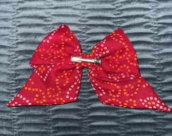 Bandhani Saree Bow for Diwali | Traditional Indian Print Sailor Hair Bow with Clip or Headband
