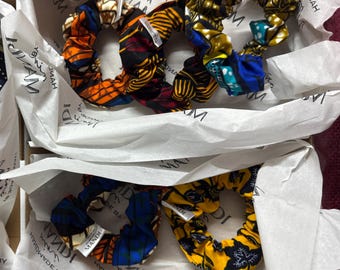 Ankara African Print Scrunchie | Handmade Wax Cotton Hair Tie