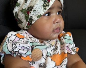 Festive Christmas Print Twisted Headband | Holiday Hair Accessory