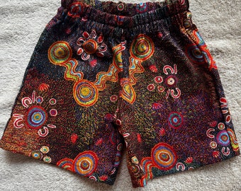 Indigenous Australian Aboriginal Print Shorts for babies, toddlers, Miniland dolls | NAIDOC Week Shorts for boys, Shorts for girls