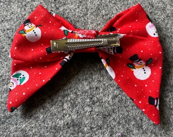 Weihnachtshaarschleife | Matrosen Schleife, Rentier, Santa, Karo