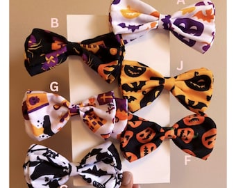 Halloween Baby Bow | Pumpkin & Bat Hair Clip or Headband