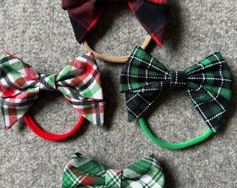 Plaid Bows for Kids | Tartan Check Bows on Clip or Headband