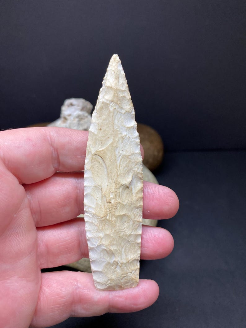 Nice Large 41/4 Authentic Agate Basin Lanceolate Projectile Point