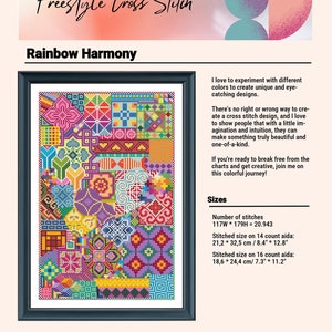 Rainbow Harmony freestyle cross stitch pattern from Evabroderi