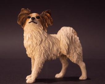 Papillon dog gift ornament model figure free UK postage with certificate new