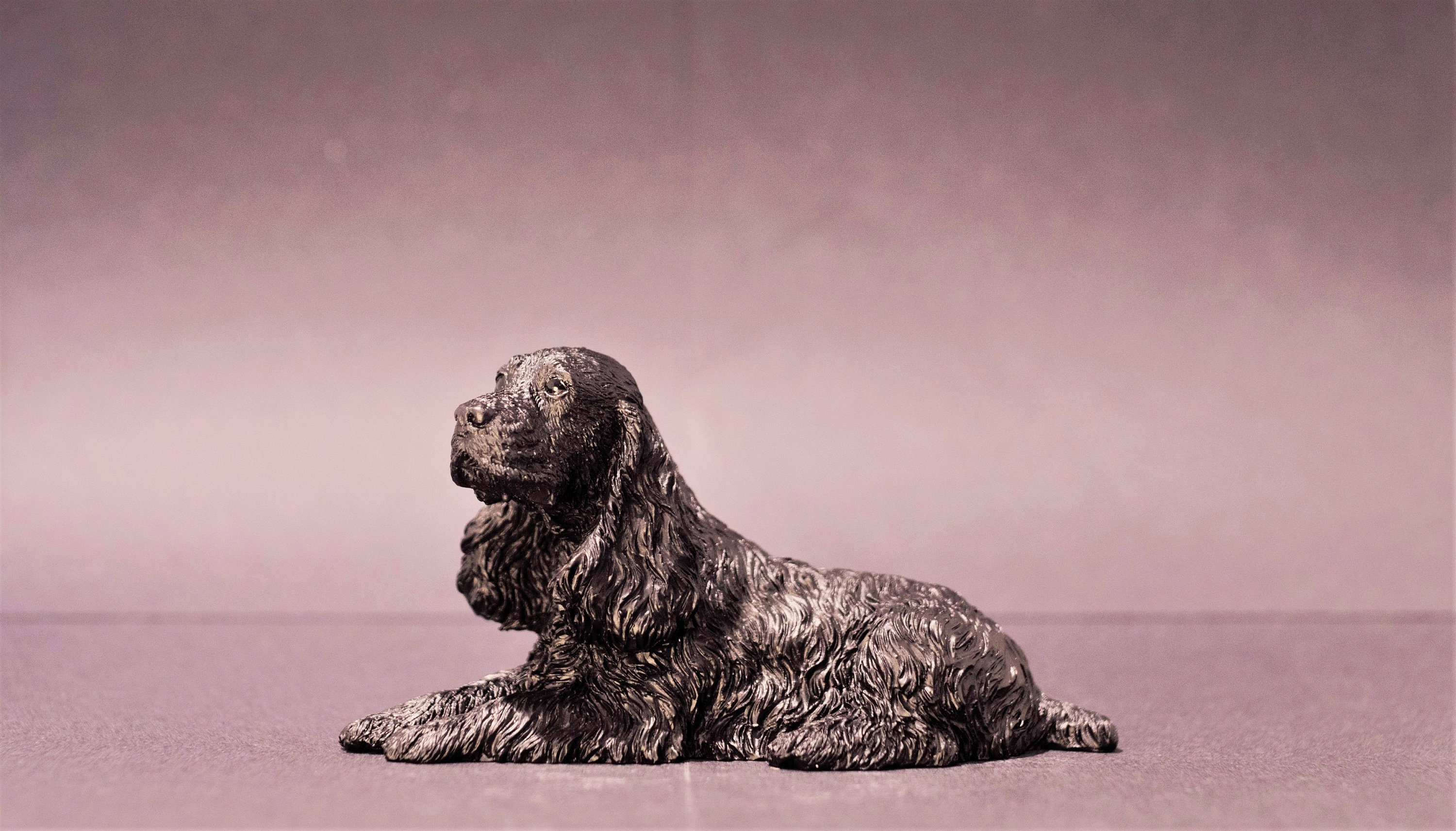 Cocker Black Dog Ornament Figure Model With Certificate Free Etsy