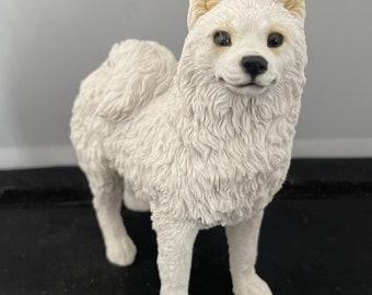 Samoyed standing  dog gift ornament figure model hand made with certificate sculpture statute free UK postage new