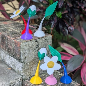 3D Printed Pikmin Plant Decor – Gamer Garden Figures