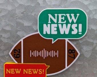 New News Podcast Magnet | Football Design, Kelce Brothers Fan Gift
