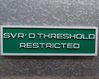 Severed Threshold Restricted Sign/Magnet | Inspired by Severance | Perfect Home or Office Decor | 3D Printed | TV Show Inspired | Geeky Gift
