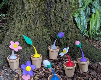 Pikmin Inspired Potted Plant – 3D Printed Desk Companion, Interchangeable Tops