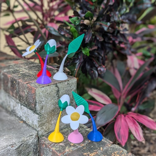 3D Printed Pikmin Plant Decor – Gamer Garden Figures - Etsy