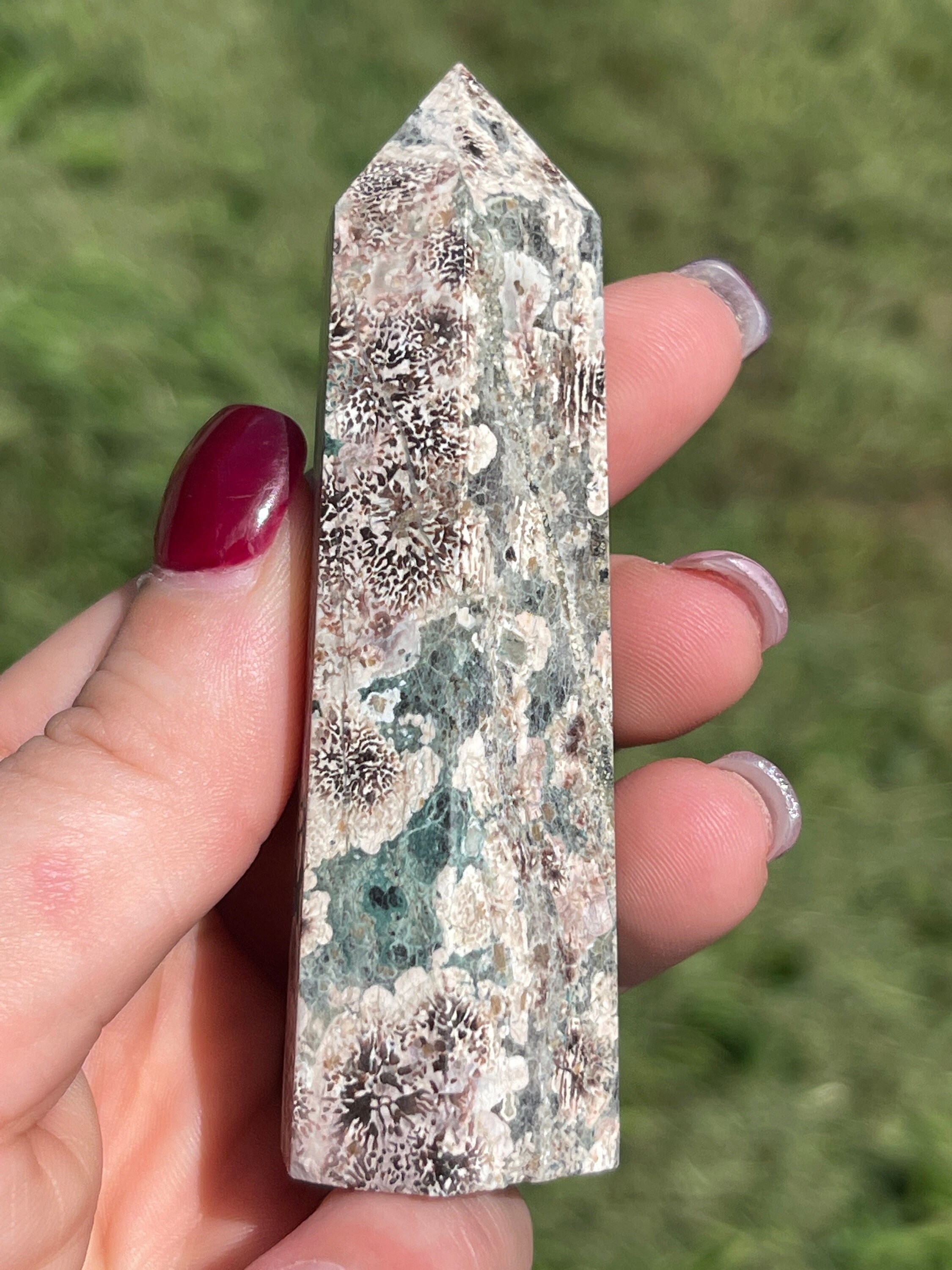Flower Rhyolite Crystal Tower | Russia Flower Agate | Crystal Carving ...