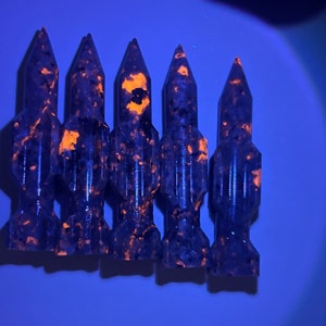 1 Yooperlite Crystal Missile carving | crystal carving | uv reactive crystal | halloween