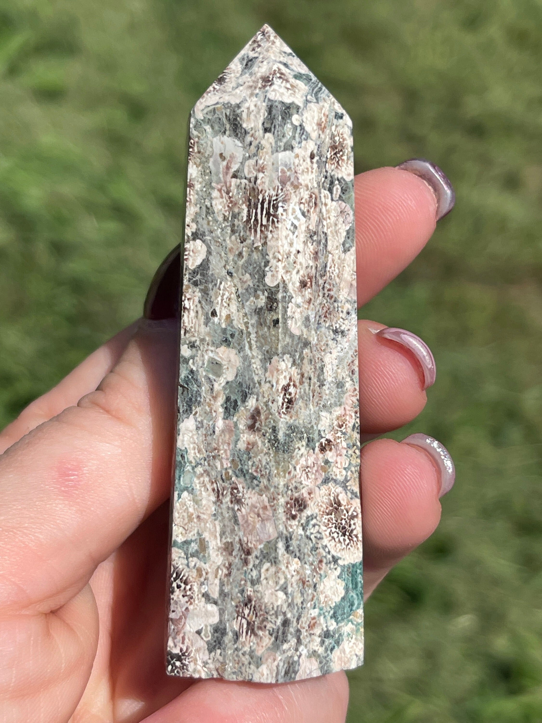 Flower Rhyolite Crystal Tower | Russia Flower Agate | Crystal Carving ...