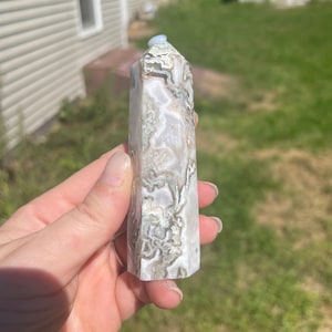 Moss agate tower b | crystal gift | moss agate point