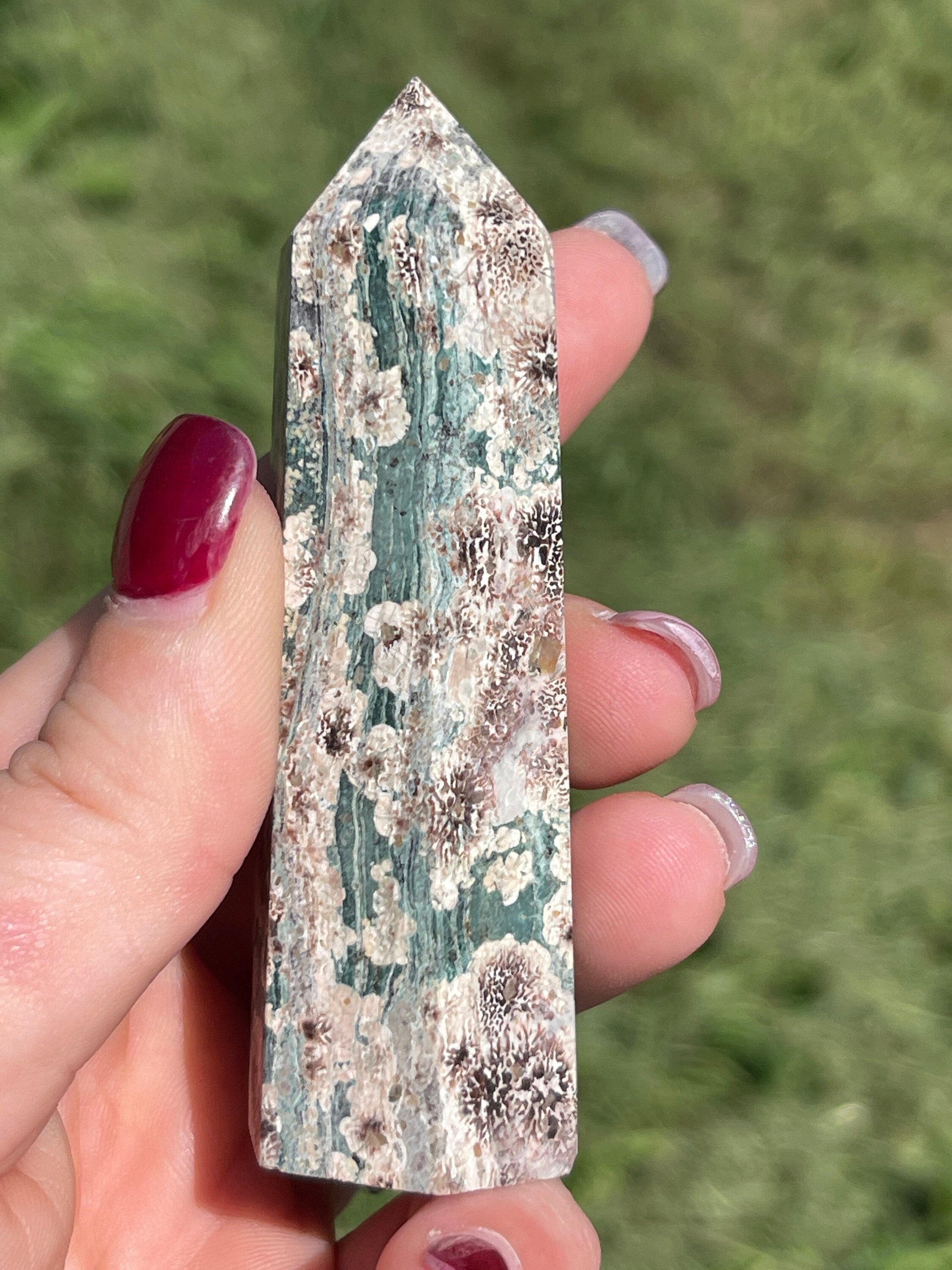 Flower Rhyolite Crystal Tower | Russia Flower Agate | Crystal Carving ...