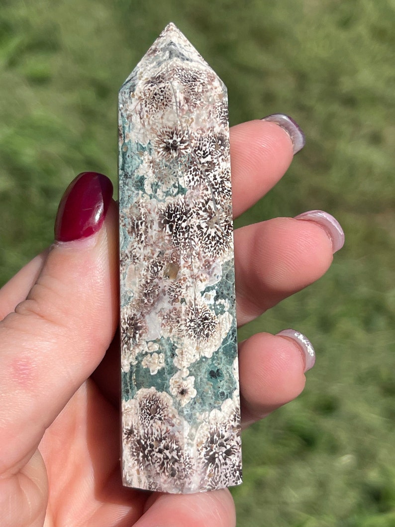 Flower Rhyolite Crystal Tower | Russia Flower Agate | Crystal Carving ...