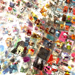 Pacchetto di fogli di adesivi kawaii carini, snack, bevande, anime, gattini, estetica, adesivi Y2K per diario, pianificatore, decorazione del telefono