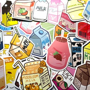 20pcs Cute Milk Carton Stickers