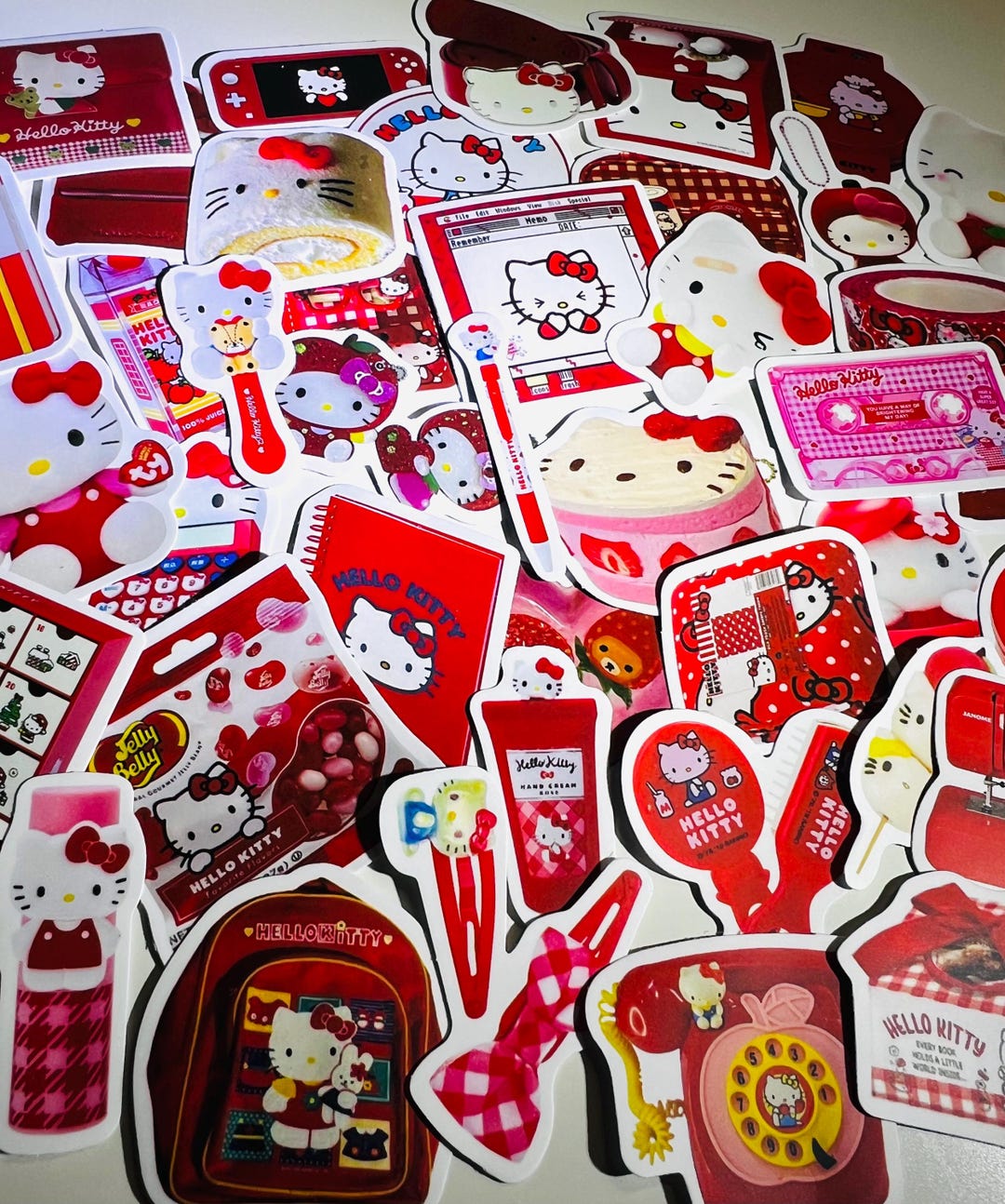 Cute Kawaii Hello Kitty Stickers, Red Themed Stickers - Etsy
