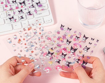 4 Sheets Cute Kawaii Sanrio Characters PVC Stickers,  Kitty Melody