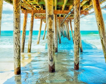 Imperial Beach Pier/ California/ San Diego County/ Seascape/ Wooden fishing pier - Canvas/ Metal/ Acrylic .