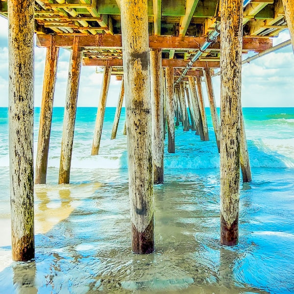 Imperial Beach Pier/ California/ San Diego County/ Seascape/ Wooden fishing pier - Canvas/ Metal/ Acrylic .