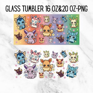 Poke Glass tumbler 16 oz/20 oz png anime Cut Files for Cricut Instant Download