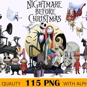Nightmare B C PNG, Halloween Font SVG, Nightmaree Clipart, Scheletro, Jack e Sally Pattern, regali Nightmare B C.