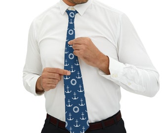 Navy Blue Anchors Necktie