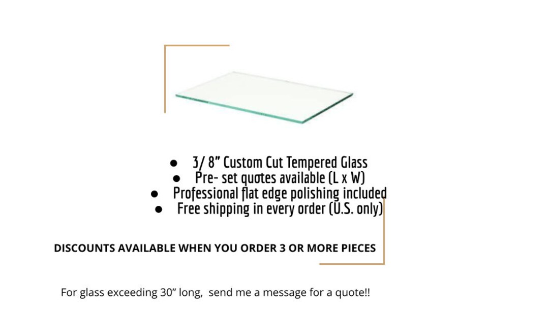 Custom Cut Tempered Glass 3/8 Thickness Etsy