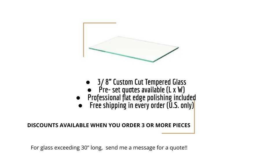 Custom Cut Tempered Glass 3/8 Thickness Etsy