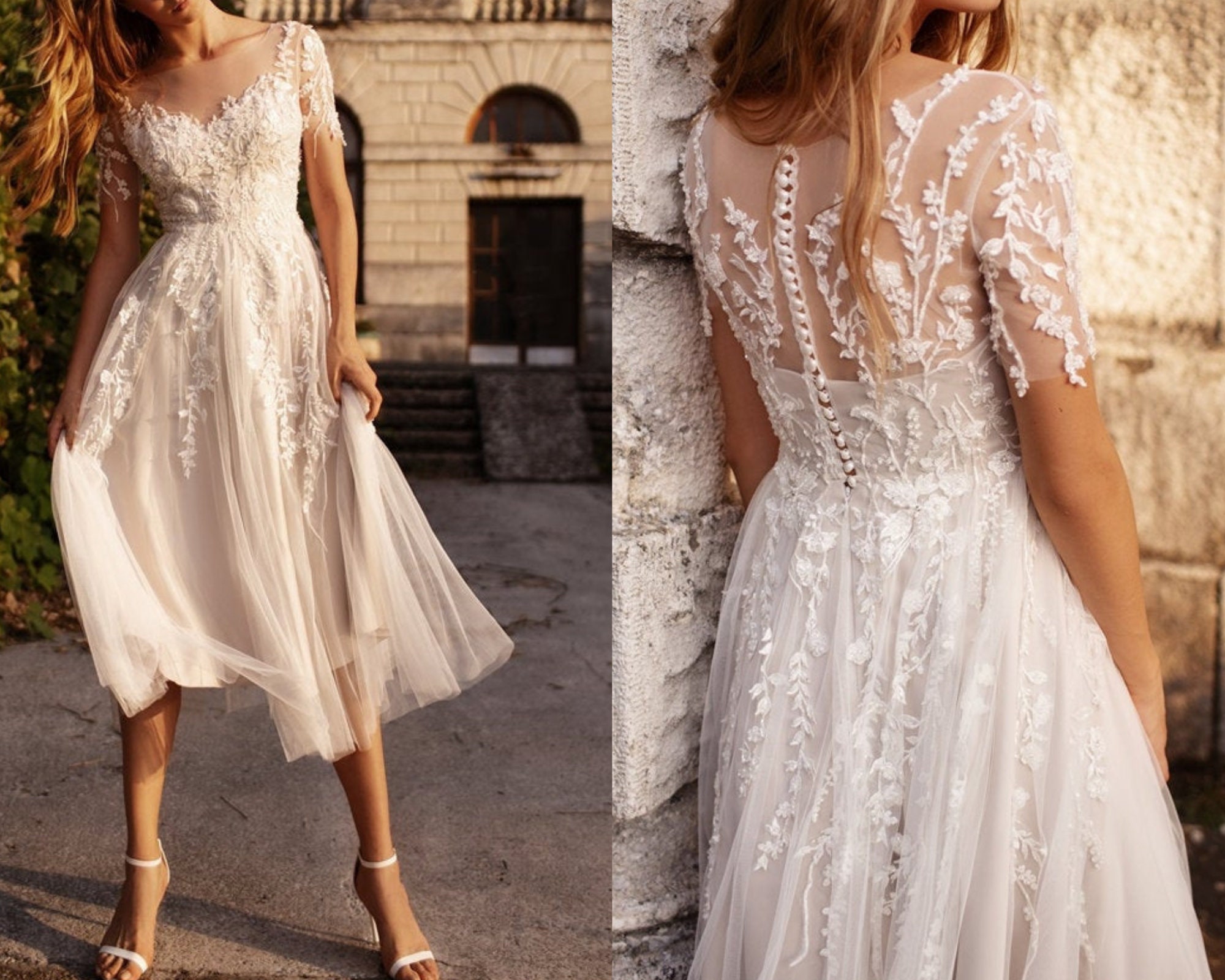 Fairytale Corset Wedding Dress Bridal Gown Lace beaded appliqués