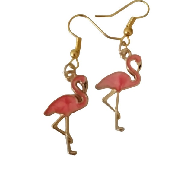 boucles d oreilles flamant rose