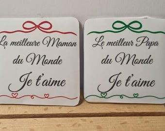Imán para la mejor mamá/el mejor papá del mundo – Regalo para padres – Te amo – Idea de regalo para el Día de la Madre/del Padre