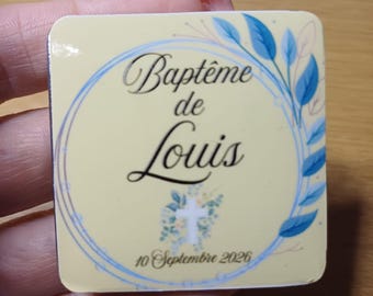 Personalized Baptism Magnet – Baptism Keepsake Gift – Name and Date – Family Guest Gift – Baptism Souvenir