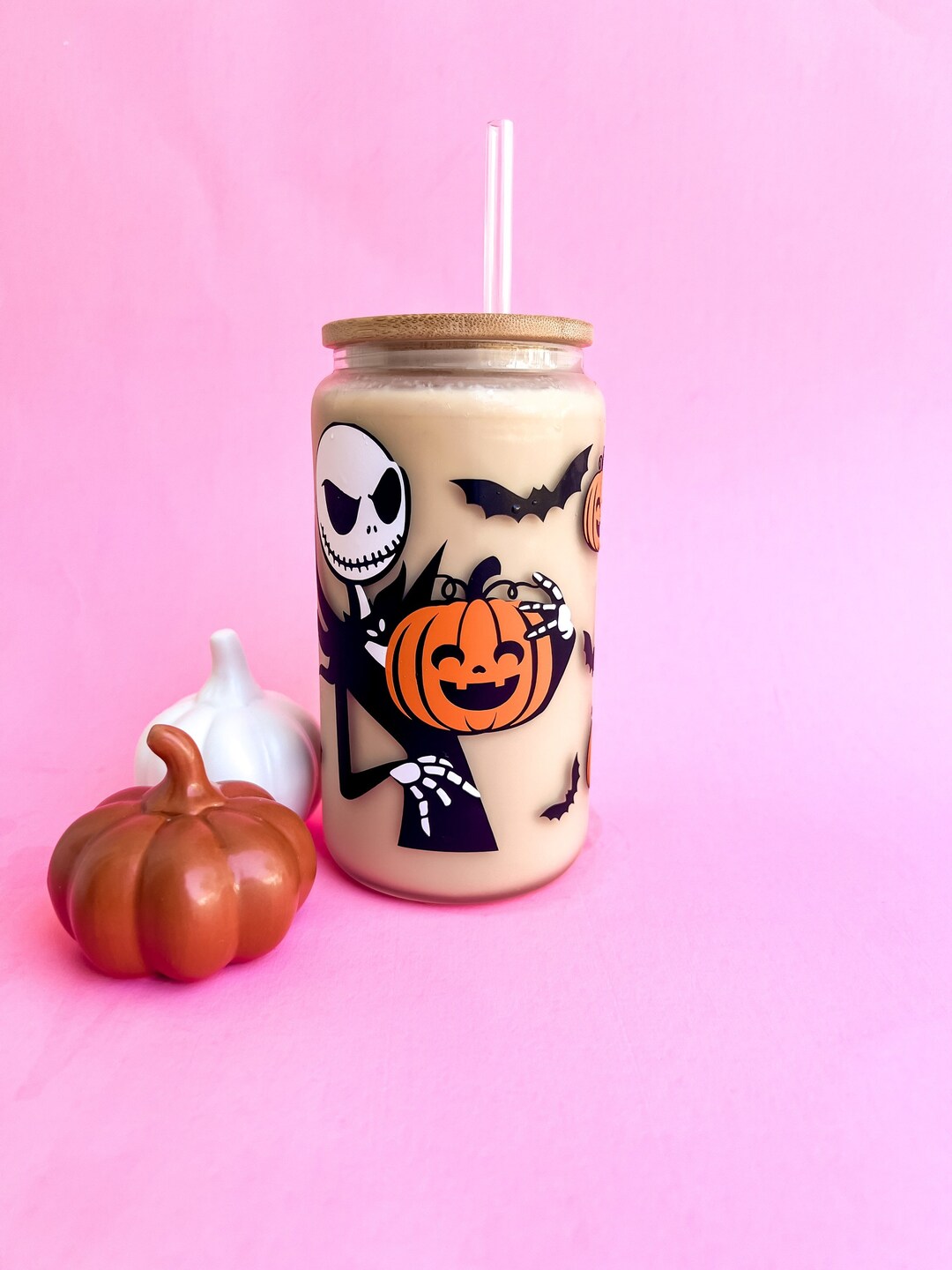 Spooky Season Iced Coffee Glass Cup Halloween Glass Cup Etsy