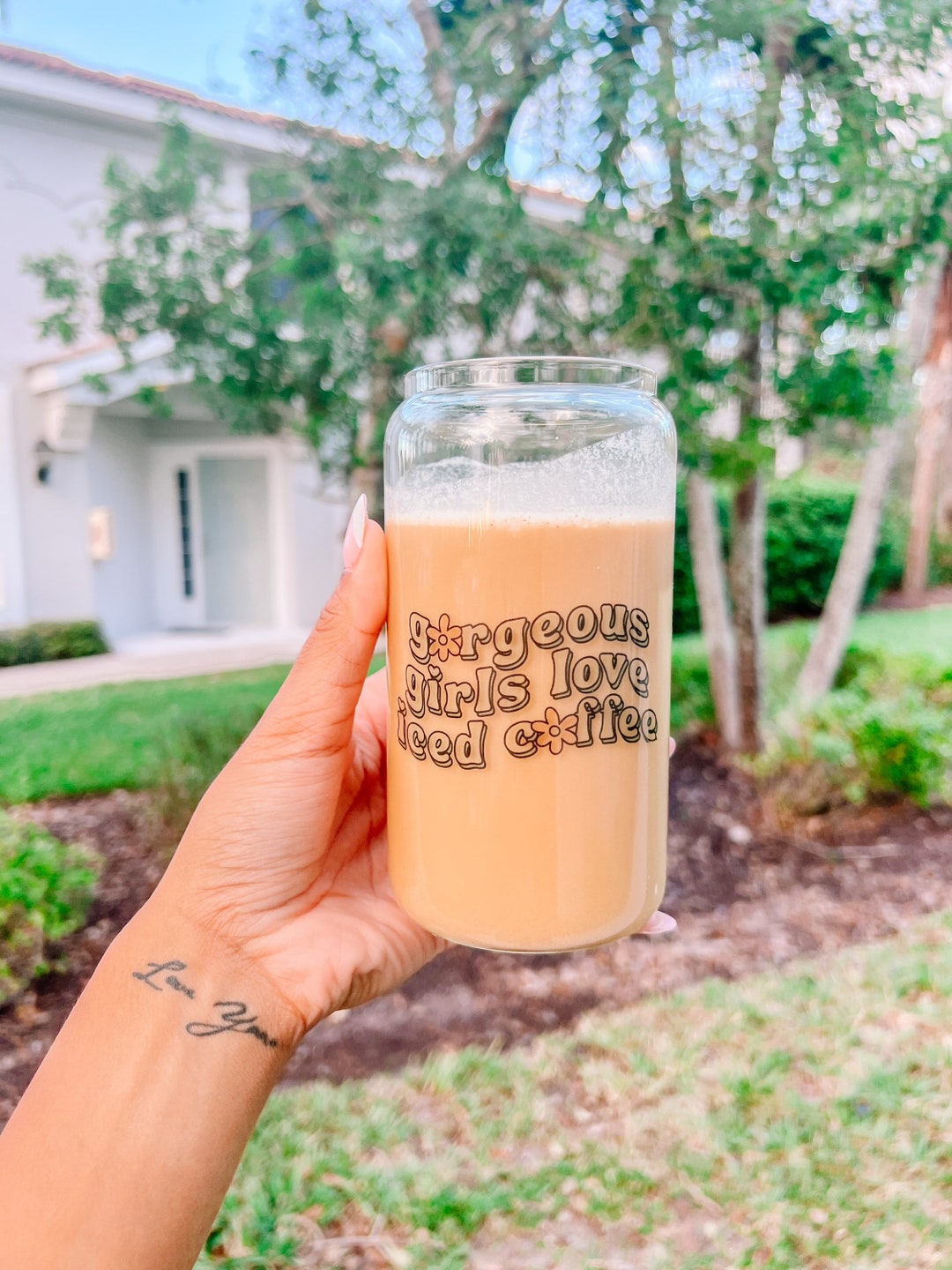 Cute Iced Coffee Cup Iced Coffee Cup Trendy Coffee Cup Etsy