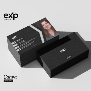 Exp Realty Double-Sided Business Card Template | Editable Canva Realtor Card | Modern Real Estate Agent Branding | Exp Realty Design
