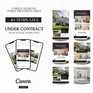 Under Contract Premium Quality Social Media Posts | Listing Updates | Real Estate Marketing | Instagram Posts and Stories | Canva