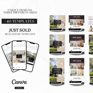 Just Sold Premium Quality  Social Media Posts |Just Sold Instagram Posts and Stories | Real Estate Marketing | Three Different Sizes | Canva