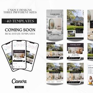 Coming Soon Premium Quality Social Media Posts | Listing Updates | Coming Soon Instagram Posts | Real Estate Marketing | Three Sizes | Canva
